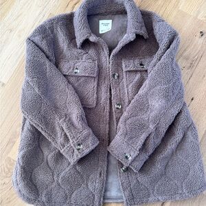 Abercrombie & Fitch Sherpa Jacket in Taupe